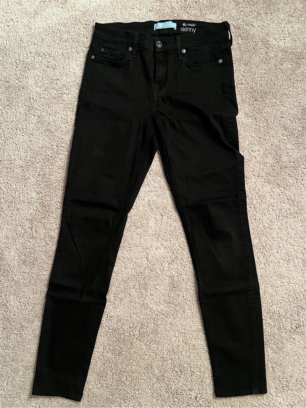 7 For All Mankind Black Ankle Skinny Jeans